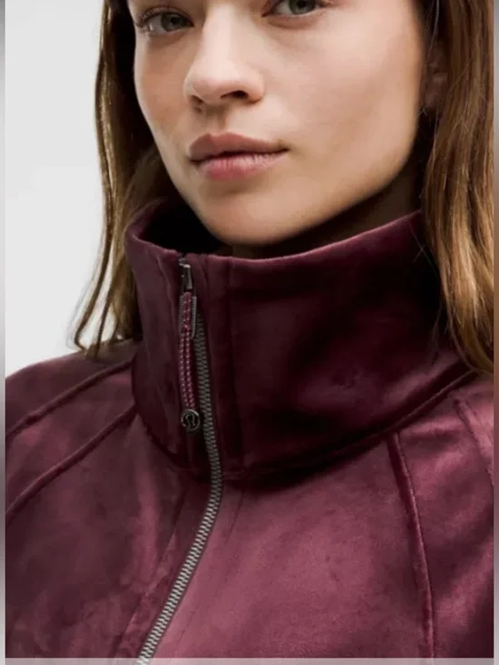 Lululemon Oversized Funnel-neck Half zip scuba velvet garnet red -XL/XXL NWOT - Picture 7 of 14